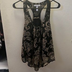 Black paisley tank top